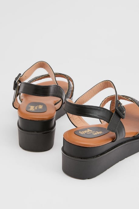 Good For The Sole: Millie Flexisole Faux Leather Cross Strap Platform Sandals - Image 2