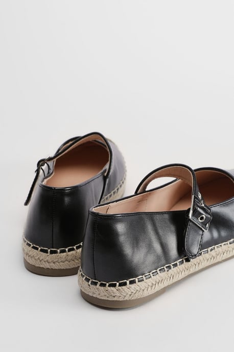 Maxine Faux Leather Mary Jane Espadrille Flats - Image 2