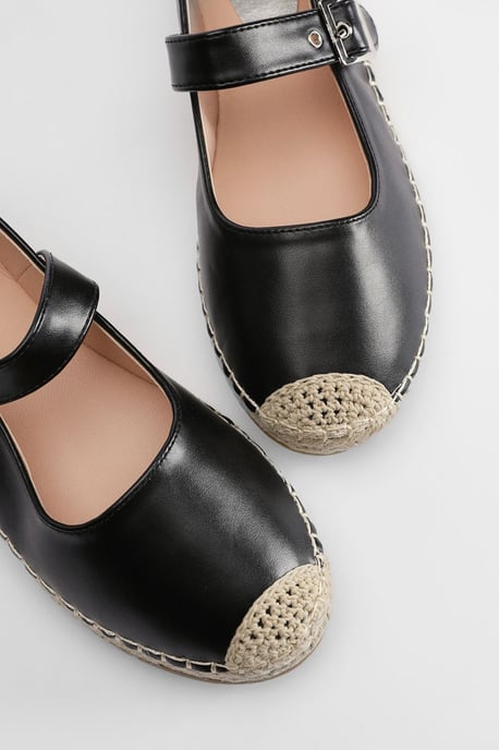 Maxine Faux Leather Mary Jane Espadrille Flats - Image 3