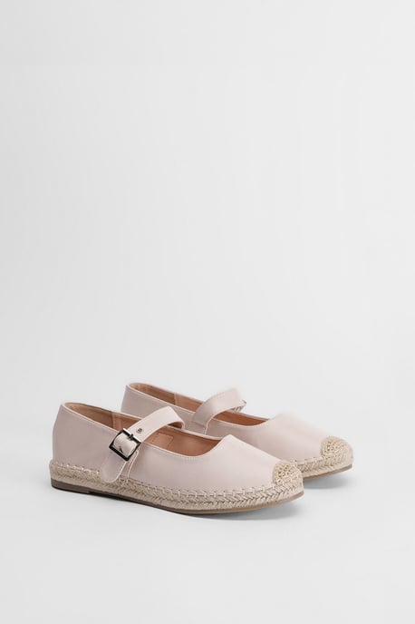 Maxine Faux Leather Mary Jane Espadrille Flats - Image 1