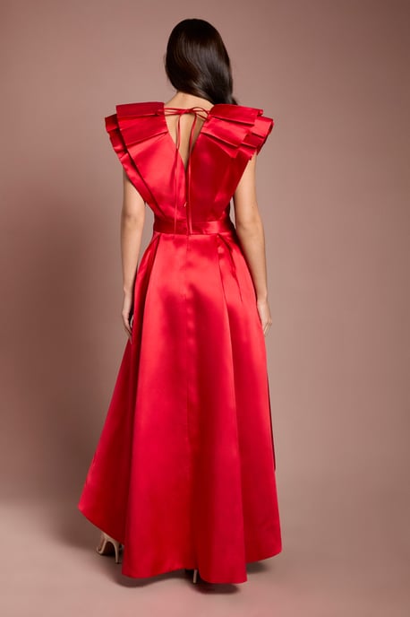Frill Sleeve V Neck Midi Dress - Image 3