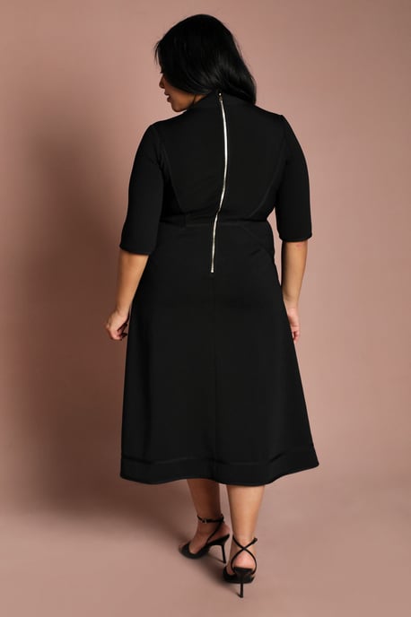 Plus Ribbed Bandage Button Down Midi Dress - Image 3