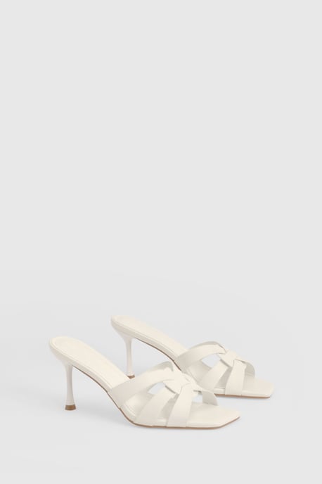 Wide Fit Caged Detail Heeled Mules - Image 3