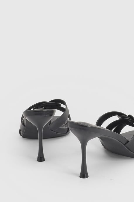 Wide Fit Caged Detail Heeled Mules - Image 4