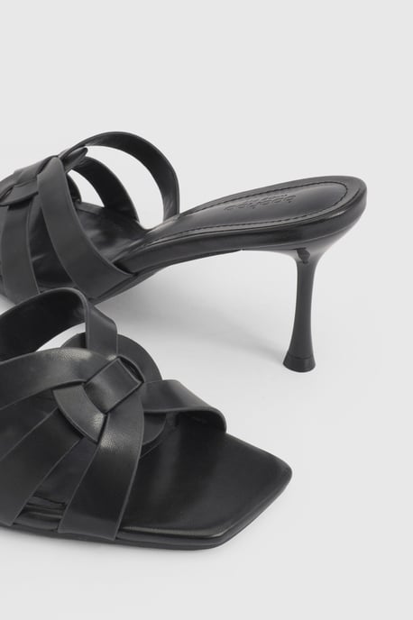 Wide Fit Caged Detail Heeled Mules - Image 6