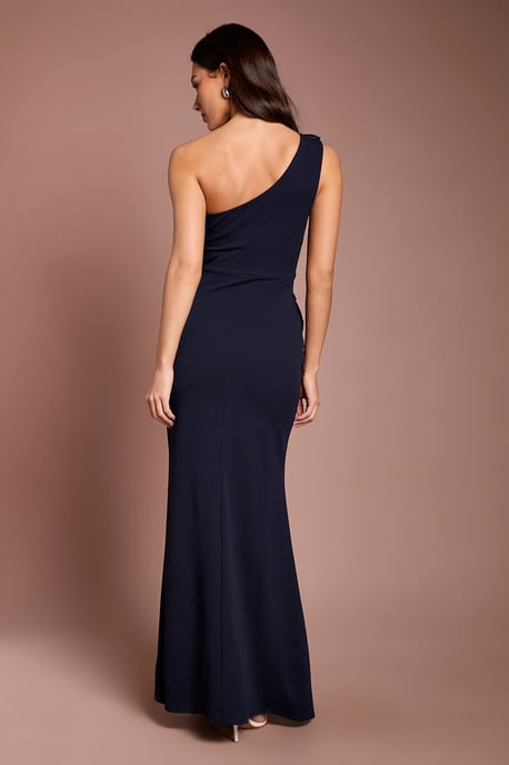 Pleated Front One Shoulder Gown - Image 3