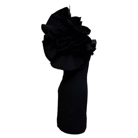 Jacquemus Le Raphia Duna Ruffled Mini Dress in Black Wool - Image 2