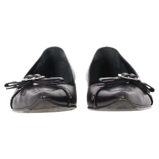 Dior Pointed Toe Ballet Flats in Black Leather - Image 4
