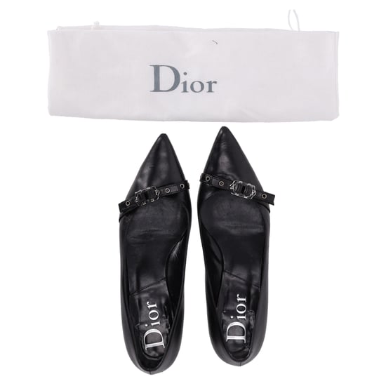 Dior Pointed Toe Ballet Flats in Black Leather - Image 5