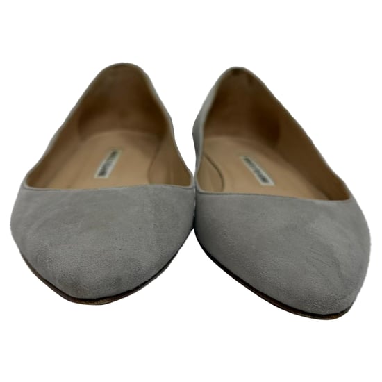 Manolo Blahnik ballerina's met spitse neus in grijs suède - Image 2