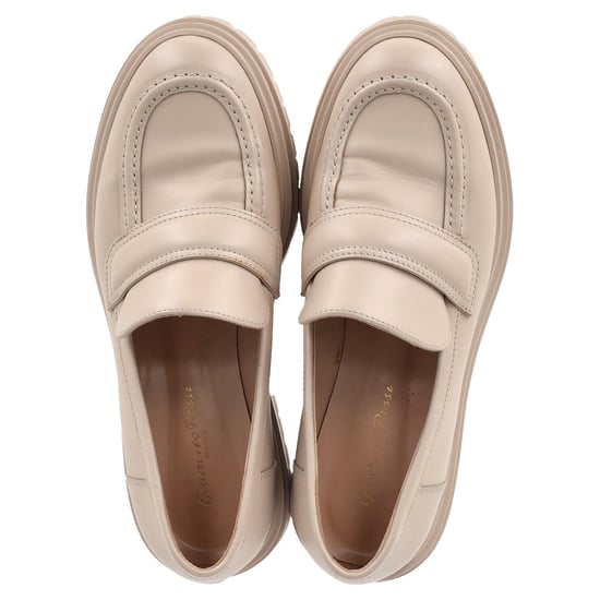 Gianvito Rossi Platform Loafers  in Nude Leather - Image 3