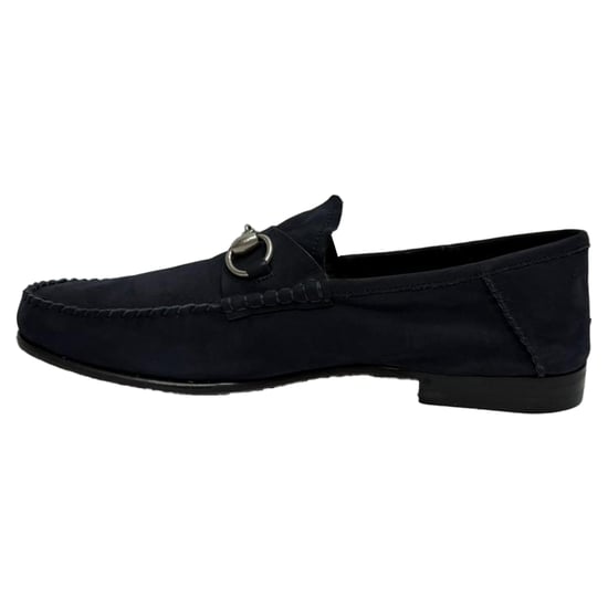 Gucci 1953 Horsebit Convertible Loafers in Navy Blue Suede - Image 4