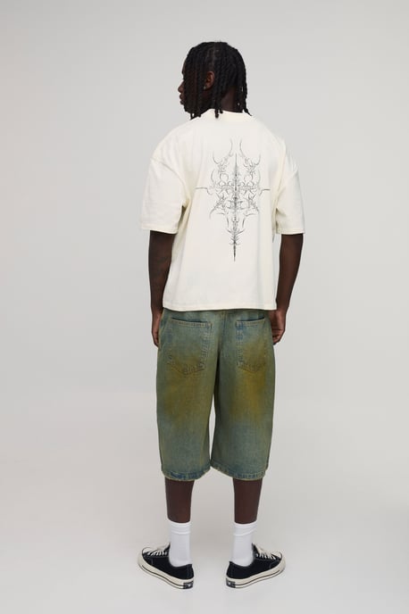 Longline Tinted Denim Jorts - Image 2