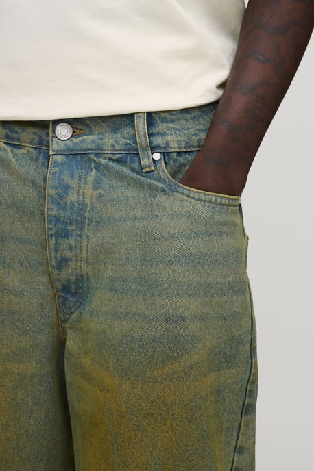 Longline Tinted Denim Jorts - Image 3