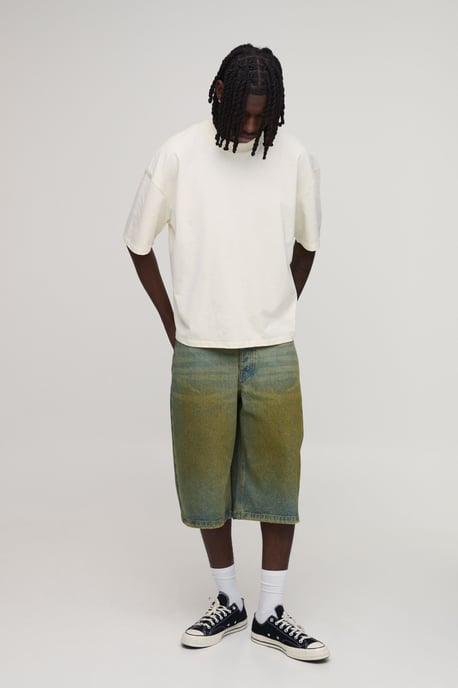 Longline Tinted Denim Jorts - Image 4