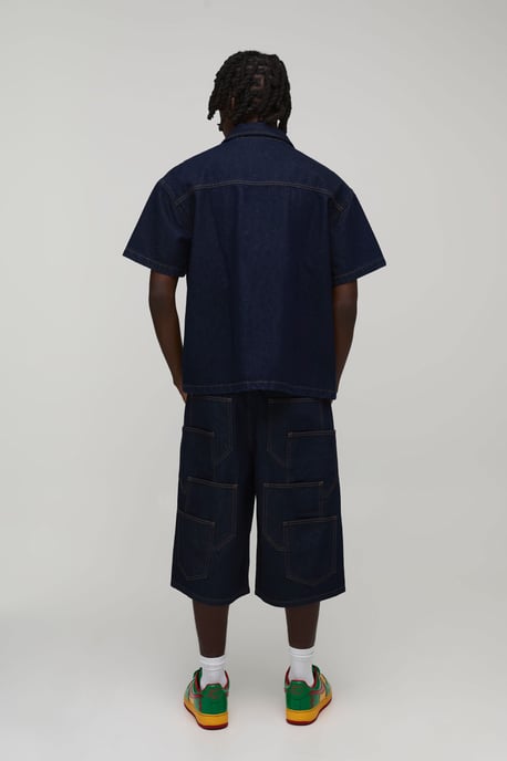 Multi Pocket Longline Denim Jorts - Image 2