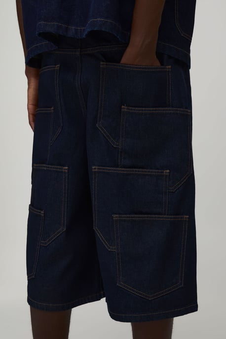 Multi Pocket Longline Denim Jorts - Image 3