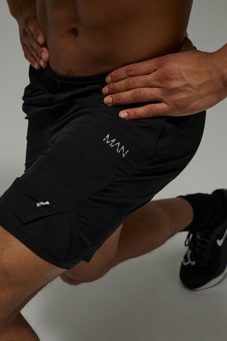 Man Active Perforated 2 in 1 Shorts - Image 3