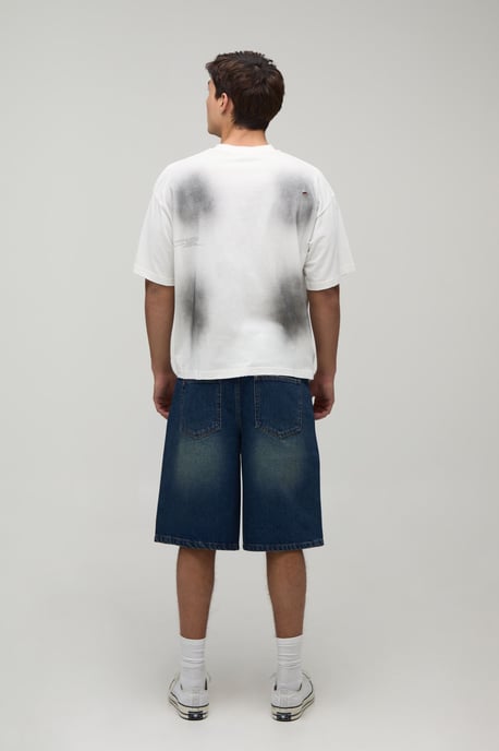 Fleur De Lis Rhinestone Denim Jorts - Image 2