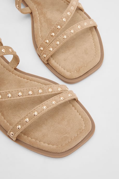 Ellis Faux Suede Studded Gladiator Flat Sandals - Image 3