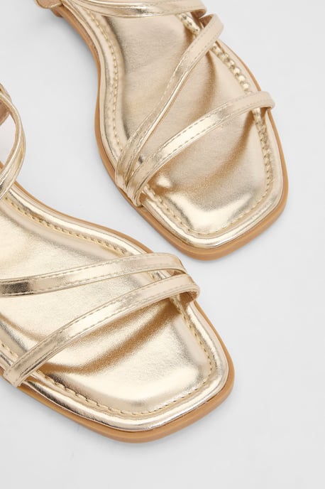 Silvie Faux Leather Strappy Flat Sandals - Image 3
