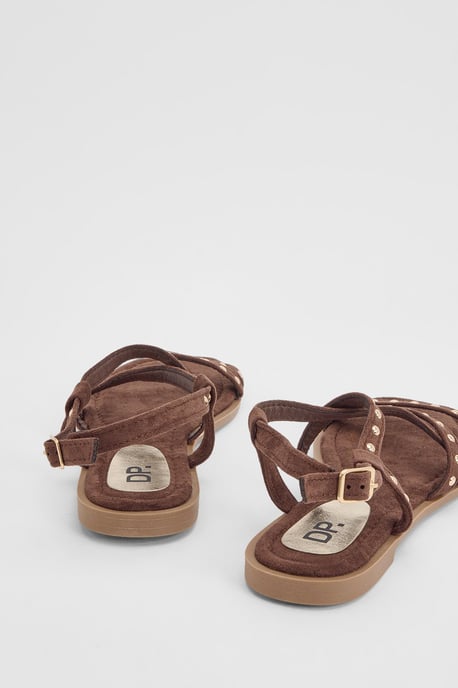 Ellis Faux Suede Studded Gladiator Flat Sandals - Image 2