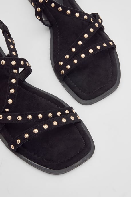 Ellis Faux Suede Studded Gladiator Flat Sandals - Image 3