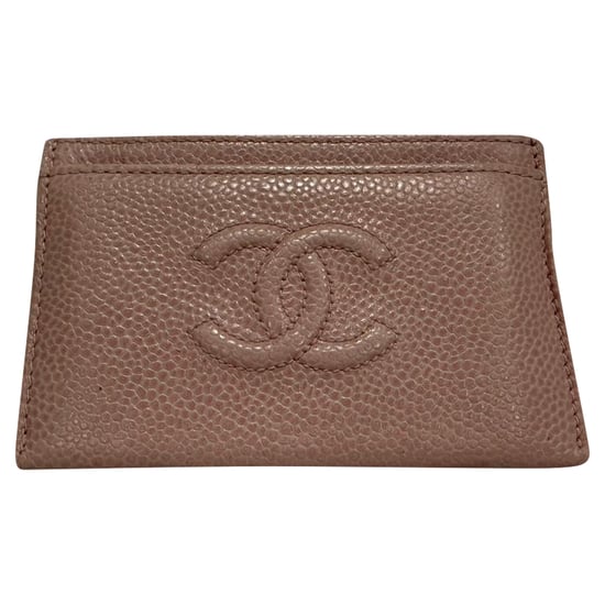 Chanel CC Card Holder in Pink Caviar Leather - Image 1