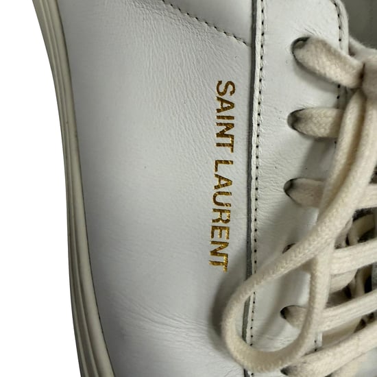 Saint Laurent Andy Low-Top Sneakers in White Calf Leather - Image 6