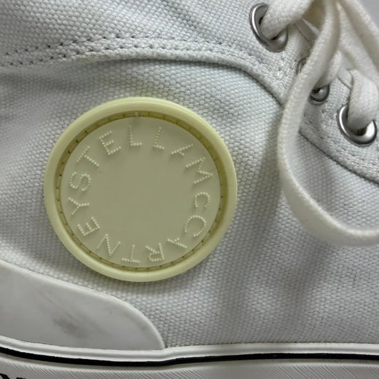 Stella Mccartney Logo Accent High-Top Sneakers in White Canvas - Image 4