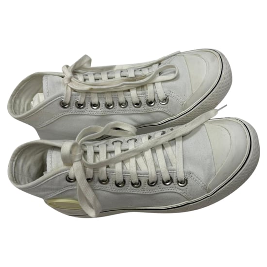 Stella Mccartney Logo Accent High-Top Sneakers in White Canvas - Image 6