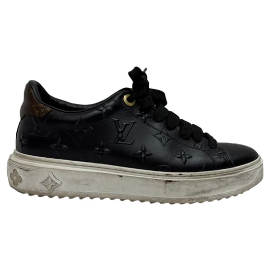 Louis Vuitton Monogram Time Out Sneakers in Black Leather - Image 1