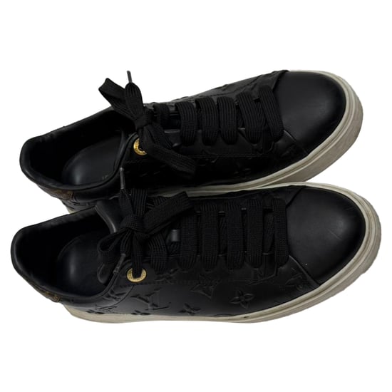 Louis Vuitton – Monogram Time Out – Sneakers i svart läder - Image 5