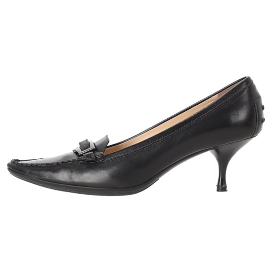 Tod's – Spetsiga Penny Loafer-pumps i svart läder - Image 2