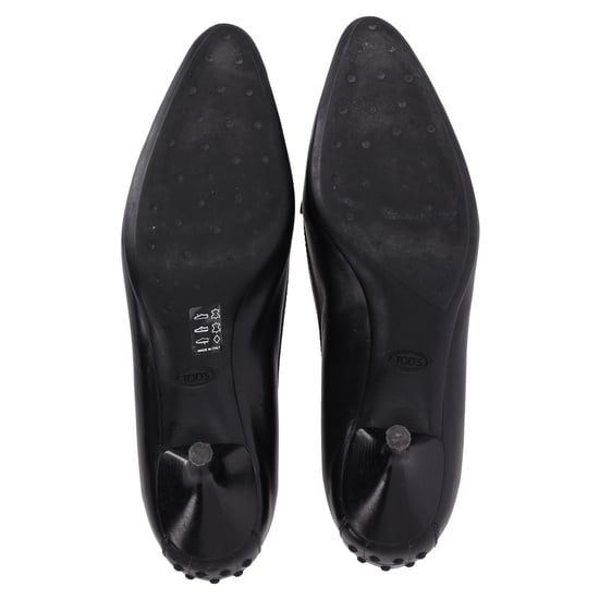 Tod's – Spetsiga Penny Loafer-pumps i svart läder - Image 5