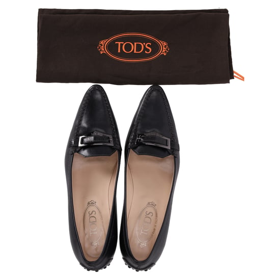 Tod's – Spetsiga Penny Loafer-pumps i svart läder - Image 6