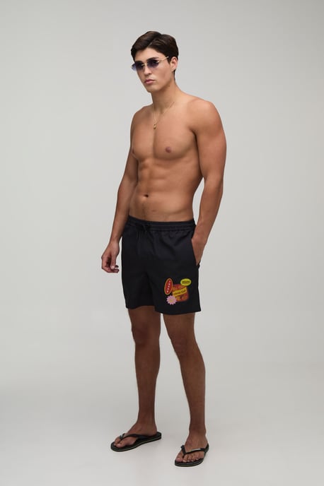 Sticker Print Mid Length Swim Short - Image 4