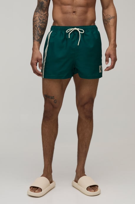 Embroidered Stripe Super Short Swim Short - Image 1