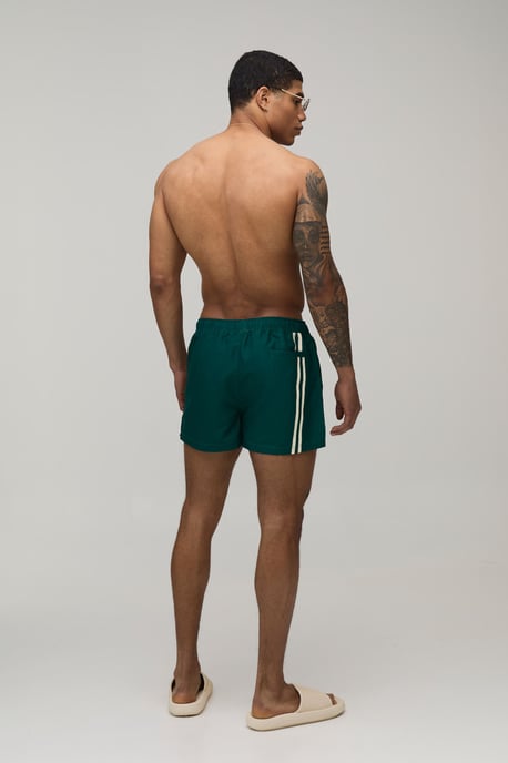 Embroidered Stripe Super Short Swim Short - Image 2