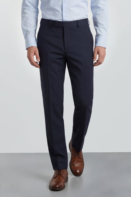 Navy Half Elasticated Trousers - Image 2