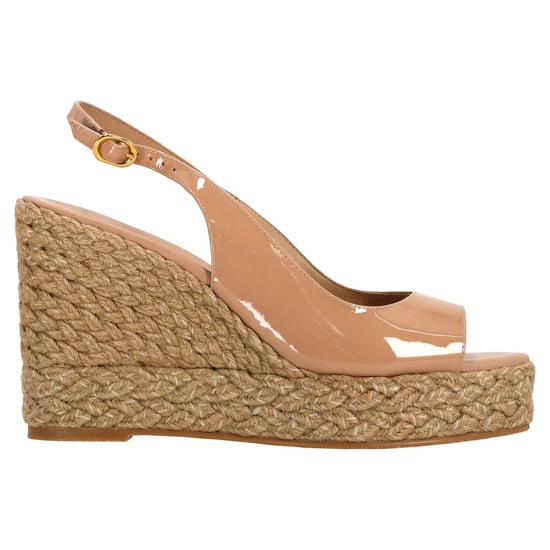 Stuart Weitzman Island Slingback Espadrille Sandals In Beige Patent Leather - Image 1