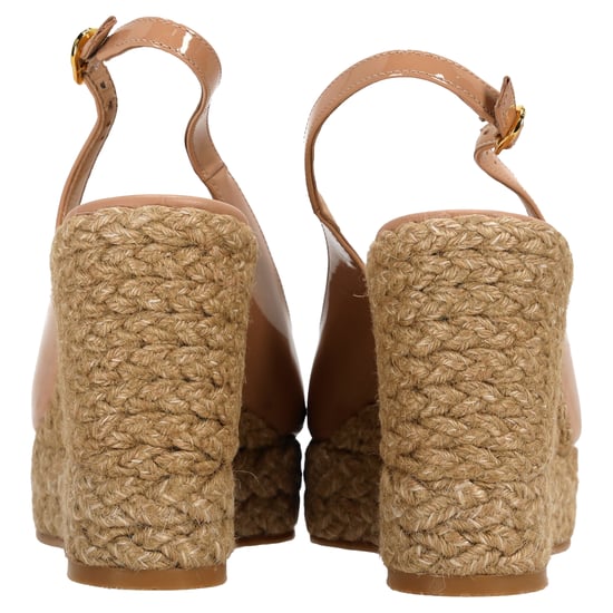 Stuart Weitzman Island Slingback Espadrille Sandals In Beige Patent Leather - Image 3