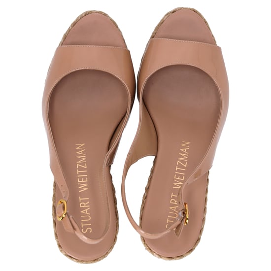 Stuart Weitzman Island Slingback Espadrille Sandals In Beige Patent Leather - Image 6
