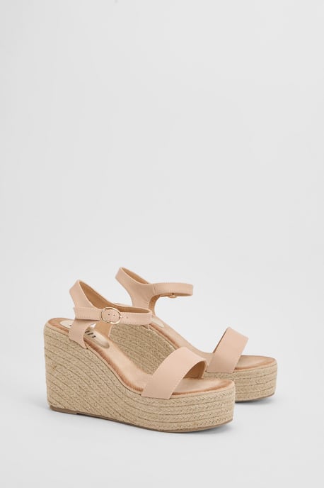 Faith: Remie Open Toe High Espadrille Wedge Sandals - Image 1