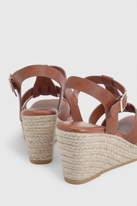 Extra Wide Fit T Bar Strappy Wedges - Image 4