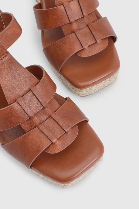 Extra Wide Fit T Bar Strappy Wedges - Image 5