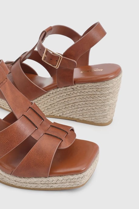 Extra Wide Fit T Bar Strappy Wedges - Image 6