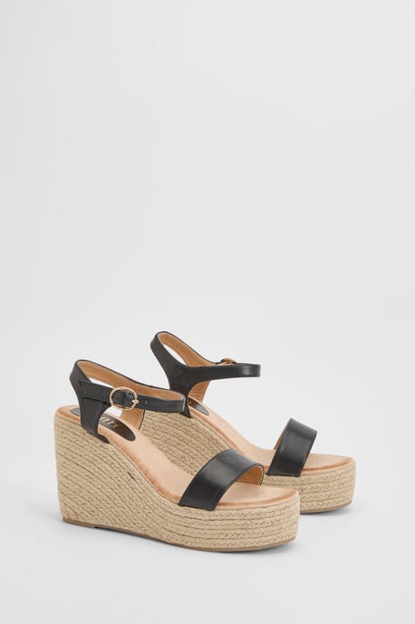 Faith: Remie Open Toe High Espadrille Wedge Sandals - Image 1
