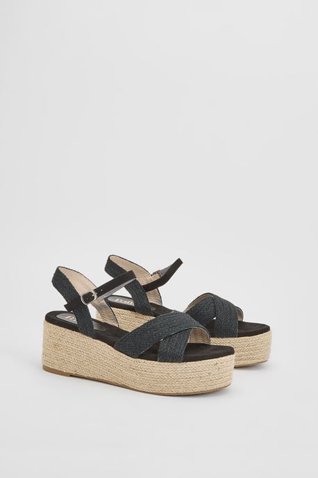 Faith: Olivia Open Toe Platform Espadrille Wedge Sandals - Image 1
