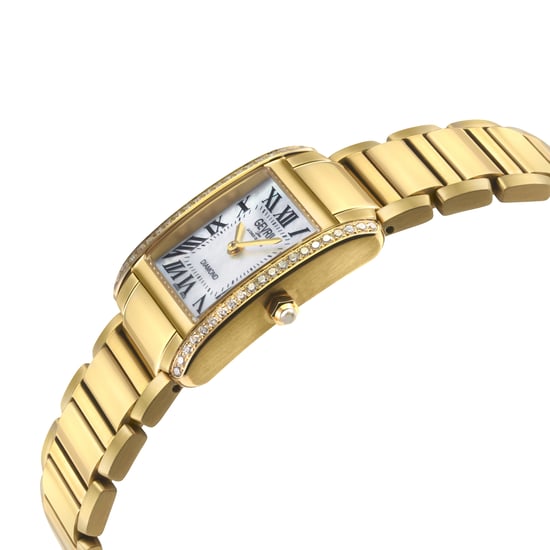 Gevril Women's Regina Swiss Diamond Watch, White MOP Dial, 316L IPYG 2 sides Diamond Case, 316L Stainless Steel IPYG Bracelet. - Image 3